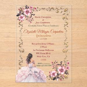 Pastel Rosewater Blush Pink Quinceañera Acrylic
