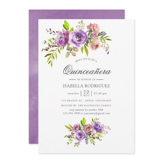 Pastel Watercolor Floral Quinceañera