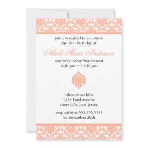 Peach Damask Sweet Sixteen
