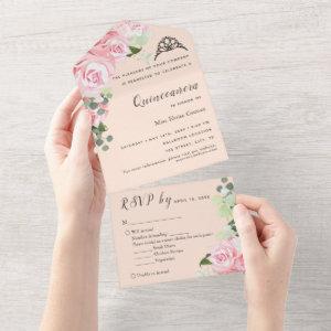 Peach Floral RSVP Trifold Event