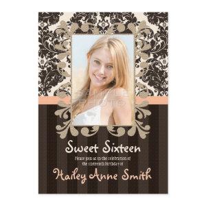 Peaches and Cream Vintage Lace Damask Sweet 16