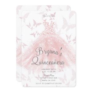 Peachy Pink Butterfly Dance Dress Quinceañera