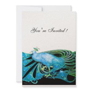 PEACOCK  black ,blue champagne metallic paper