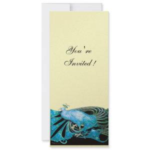 PEACOCK  black ,blue ,gold metallic paper