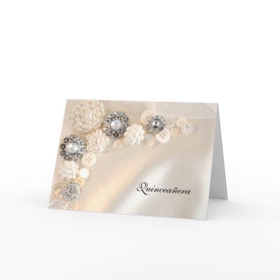 Pearl and Diamond Buttons Quinceañera