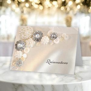 Pearl and Diamond Buttons Quinceañera