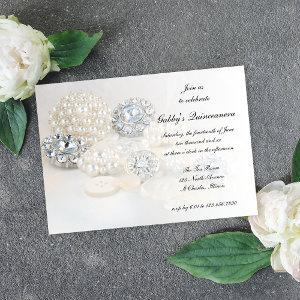 Pearl and Diamond Buttons Quinceañera Party