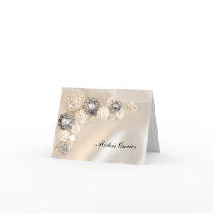 Pearl and Diamond Buttons Spanish Thank You