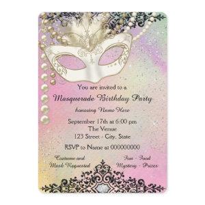 Pearl Watercolor Masquerade Party