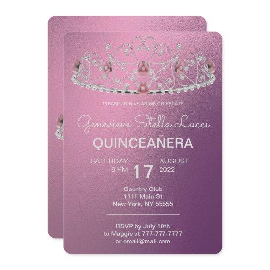 Pearled Tiara Quinceañera Party