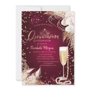 Pearls Prosecco Diamonds Boho Flowers Quinceañera