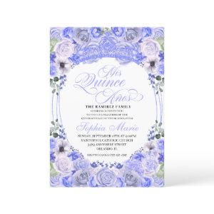 Periwinkle Blue Floral Quinceanera Birthday