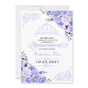 Periwinkle Blue Floral Quinceanera Birthday