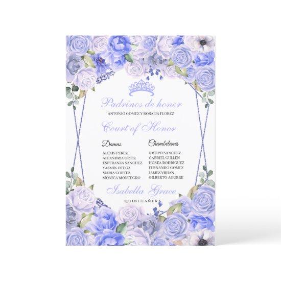 Periwinkle Blue Floral Quinceanera Court of Honor