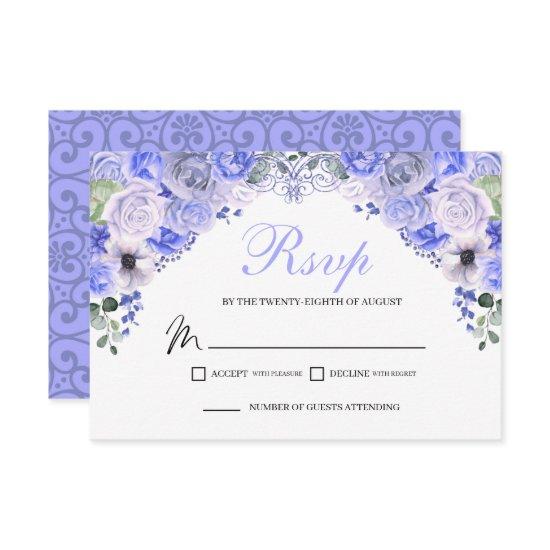 Periwinkle Blue Floral RSVP Enclosure Card