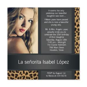 Personalized Leopard Photo Quinceanera