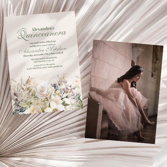 Photo Modern Wildflower Quinceanera