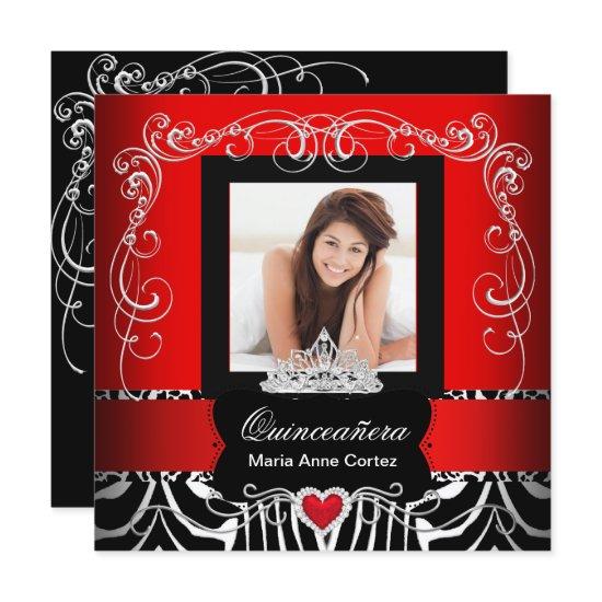Photo Quinceanera 15th Birthday Red Zebra