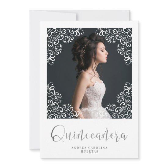 Photo Quinceañera Español Effect White Lace