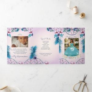 Photo Spanish Turqouise and Pink Dream catcher Tri-Fold