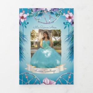 Photo Spanish Turqouise and Pink Dream catcher Tri Tri-Fold