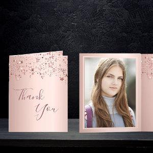 Photo Thank you birthday rose gold dripping stars