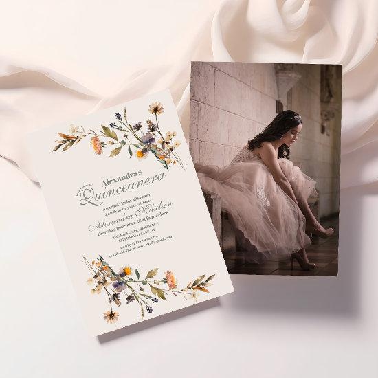 Photo Whimsical Wildflower Meadow Quinceanera