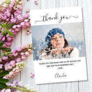 Photo white thank you card