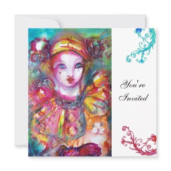 PIERROT WITH CAT / Mardi Gras Masquerade Party