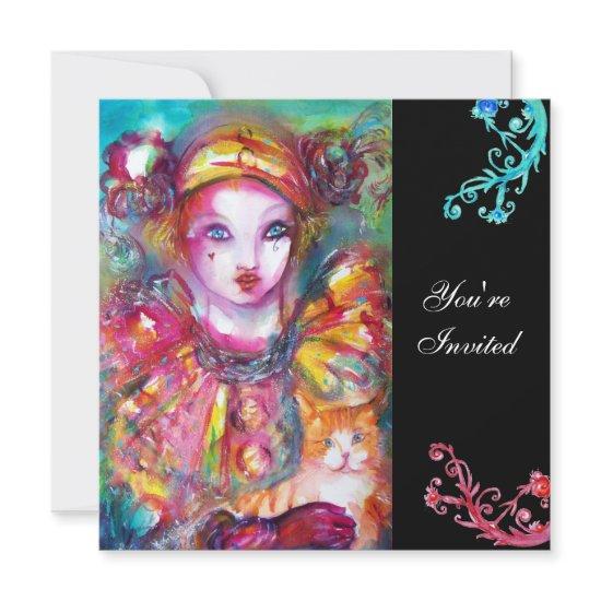 PIERROT WITH CAT / Mardi Gras Masquerade Party