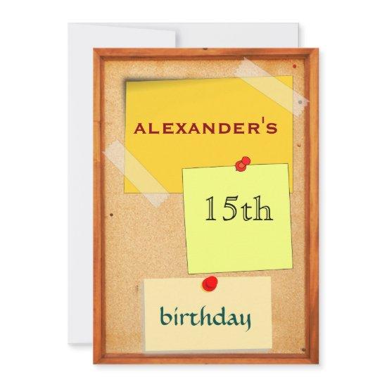 Pin Board Boys 15th Birthday