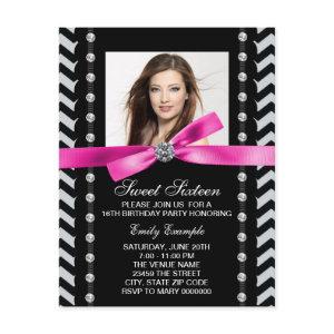 Pink and Black Chevron Sweet 16 Birthday Party