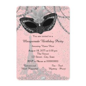 Pink and Black Paris Masquerade Party