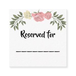 Pink and Cream Roses Modern Floral Wedding Enclosure Card