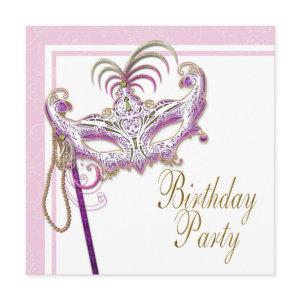 Pink and Gold Pearl Masquerade Party
