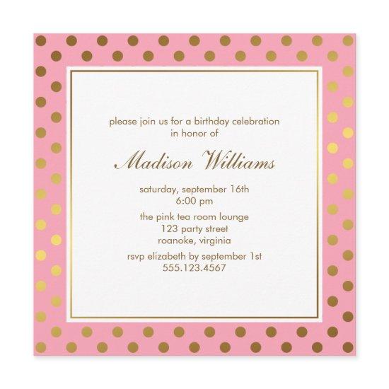 Pink and Gold Polka Dots Birthday