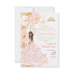 Pink and Gold Quinceanera No Photo Save The Date