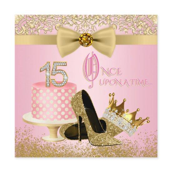 Pink and Gold Quinceanera Princess 15th Birthday