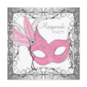 Pink and Gray Masquerade Party