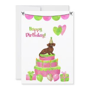 Pink and Green Dachshund Birthday Party