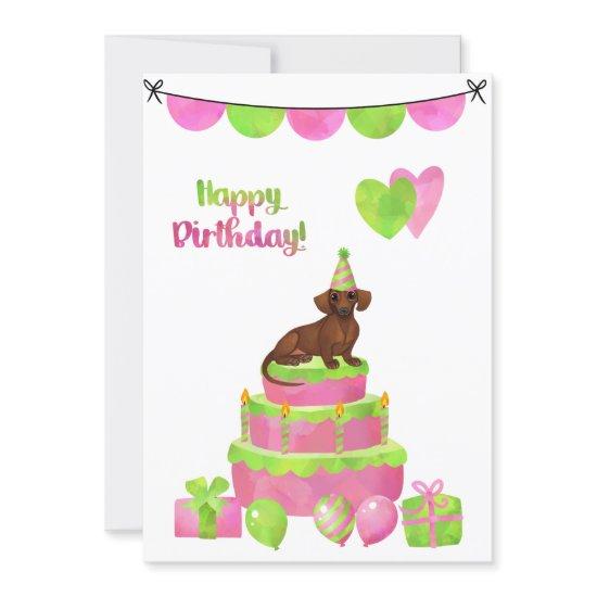 Pink and Green Dachshund Birthday Party
