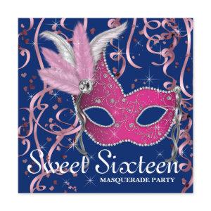 Pink and Navy Blue Sweet Sixteen Party