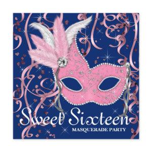 Pink and Navy Blue Sweet Sixteen Party