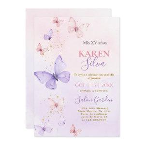 Pink and Purple Butterflies Quinceañera