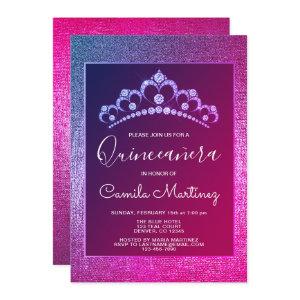 Pink and Purple Quinceanera with Tiara