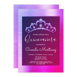 Pink and Purple Quinceanera with Tiara