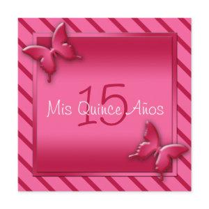 Pink and Red Butterfly Quinceañera