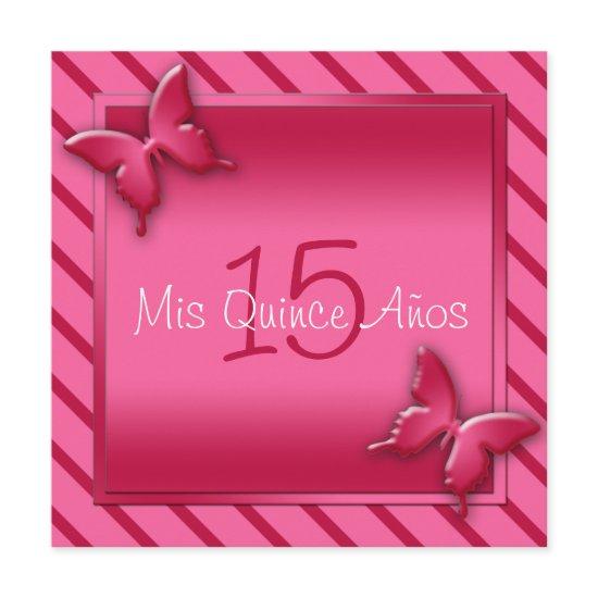 Pink and Red Butterfly Quinceañera