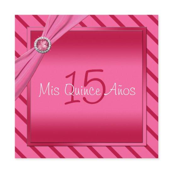 Pink and Red Stripe Quinceañera