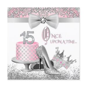 Pink and Silver Quinceanera Princess 15th Birthday